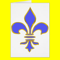 Light blue fleur de lis - Greeting Card cards