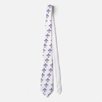 light blue fleur de lis neck tie