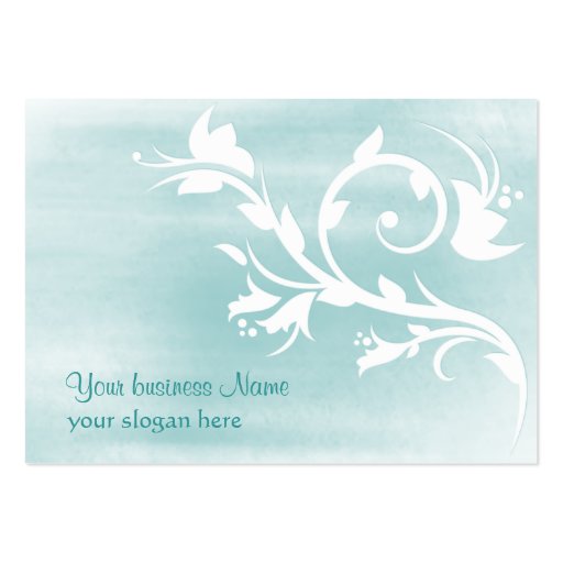 light blue flourish customizable business card (front side)