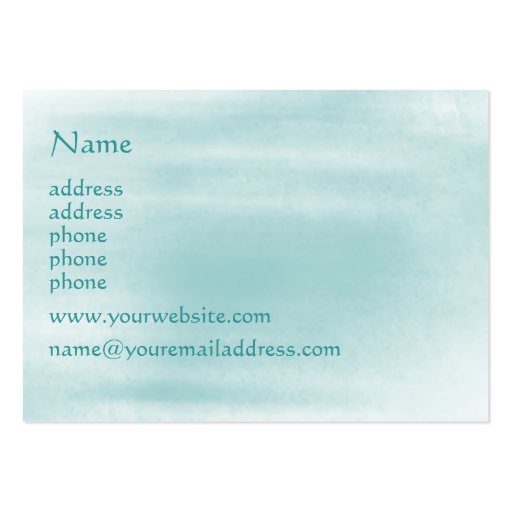 light blue flourish customizable business card (back side)