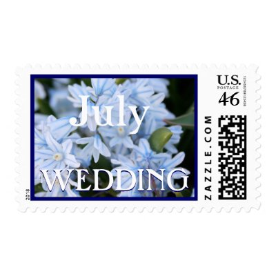 Light Blue Flowers Postage Stamps