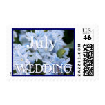 Light Blue Flowers Postage Stamps
