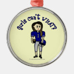 Light Blue Football Christmas Ornament