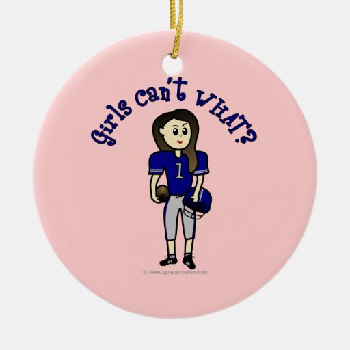 Light Blue Football Christmas Ornament