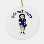 Light Blue Football Christmas Tree Ornament