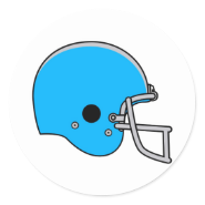 Light Blue Football Helmet Classic Round Sticker
