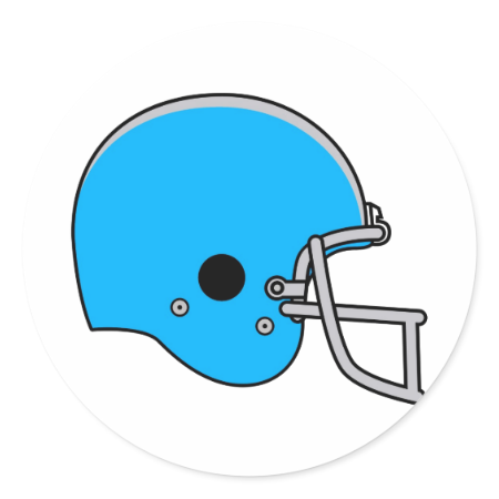 Light Blue Football Helmet Classic Round Sticker Light Blue Football Helmet Classic Round Sticker