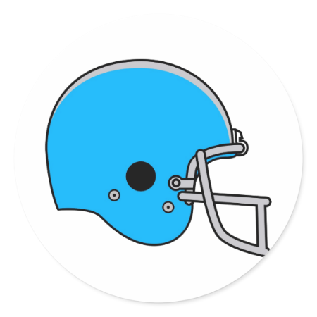 Light Blue Football Helmet Classic Round Sticker