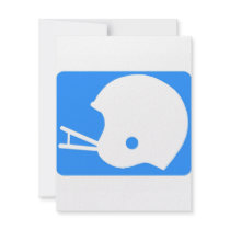 Light blue Football Helmet Logo Personalized Invitations