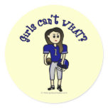 Light Blue Football Round Sticker