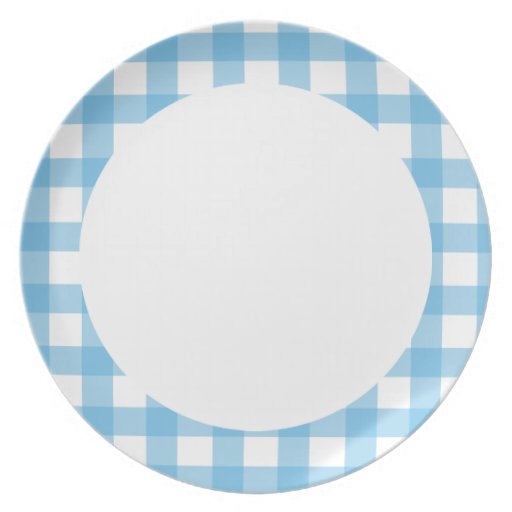 Light Blue Gingham Party Plates Zazzle