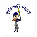 Light Blue Girls Softball Poster