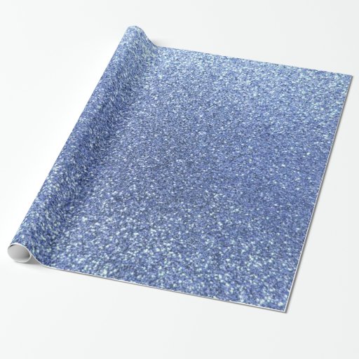Light blue glitter wrapping paper Zazzle