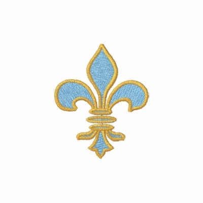 Light Blue& Gold Fleur-de-lis Embroidered Shirt Light Blue& Gold Fleur-de-lis Embroidered Shirt