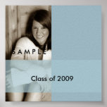 Light Blue Graduation Photo Autograph Poster