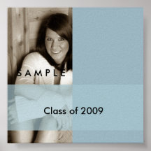 Light Blue Graduation Photo Autograph Poster