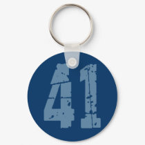 LIGHT BLUE GRUNGE STYLE NUMBER 41 keychains