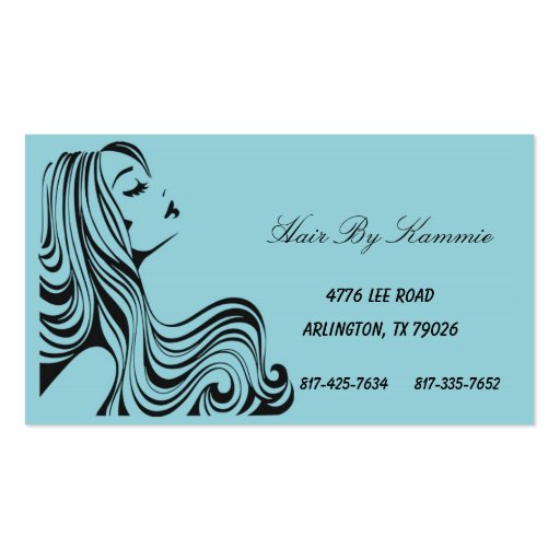 Light Blue Hair, Nail, Make-up Business Card