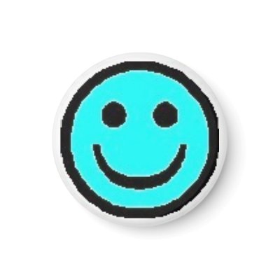 Light Blue Happy Face Refrigerator Magnet by aphrica