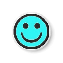 Light Blue Happy Face magnets by aphrica Light Blue Happy Face magnets