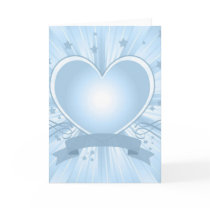 Light Blue Heart Design Greeting Card