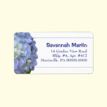 Light Blue Hydrangea Address Label Template labels