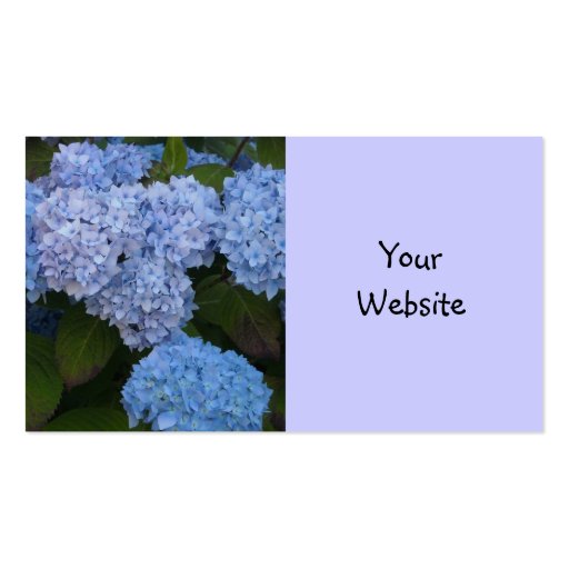 Light Blue Hyrdrangea Business Cards (back side)