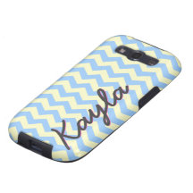 Light Blue & Ivory Chevron Pattern with Dark Gray Galaxy SIII Cases