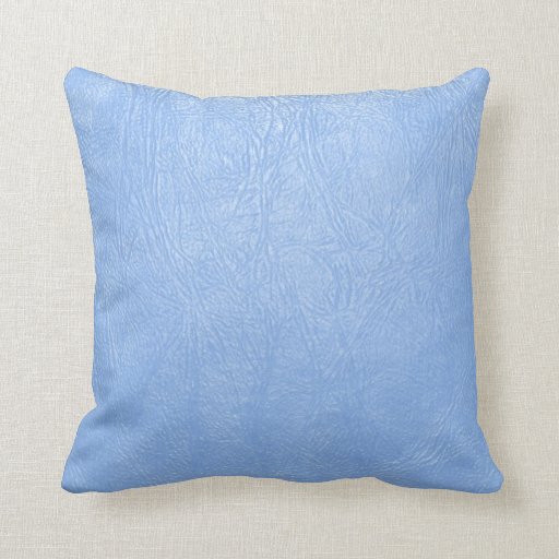 light blue leather texture pillow Zazzle