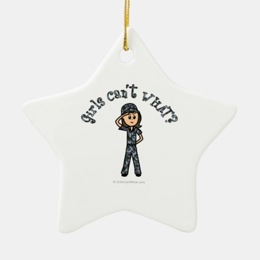 Light Blue Navy Girl Christmas Ornament