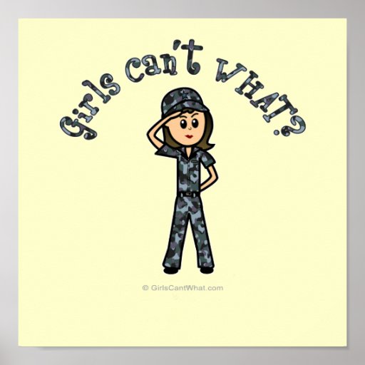 Light Blue Navy Girl Posters