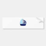 Light Blue Navy Sail Boat Bumper Stickers
