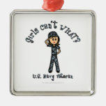 Light Blue Navy Veteran Girl Christmas Ornament