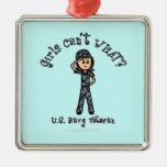 Light Blue Navy Veteran Girl Christmas Ornaments