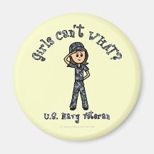 Light Blue Navy Veteran Girl Magnets