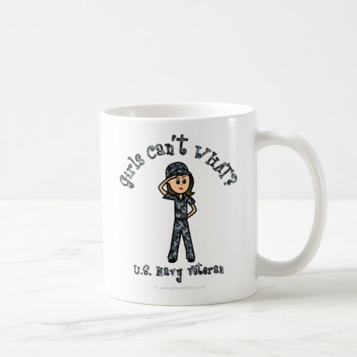 Light Blue Navy Veteran Girl Mug