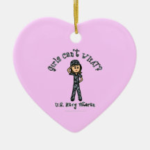 Light Blue Navy Veteran Girl Christmas Tree Ornament