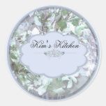 light blue orchids small jar labels round stickers