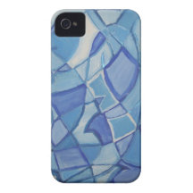 Light Blue Original Abstract Artwork Kara Willis iPhone 4 Cover