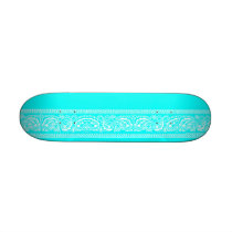 Light Blue Paisley Skateboard Mini
