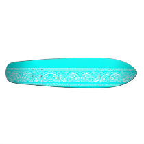 Light Blue Paisley Skateboard Oldschool