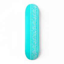 Light Blue Paisley Skateboard Pro
