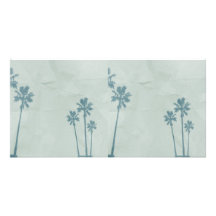 LIGHT BLUE PALM TREES crumpled PAPER TEXTURE DIGIT Photo Cards