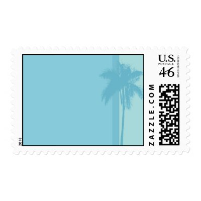 Light Blue Palm Trees Stamps