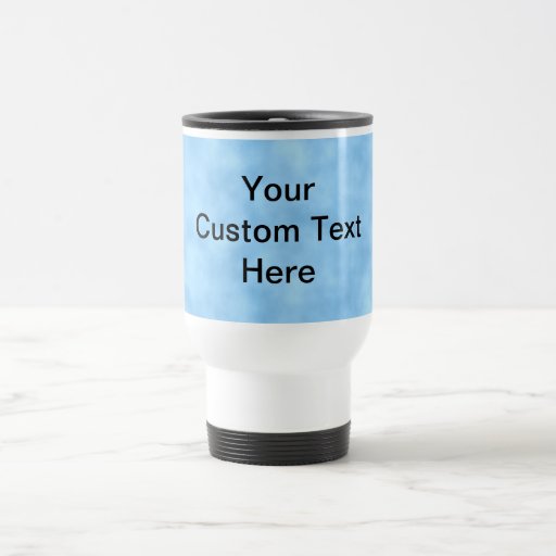 Light Blue Pattern with Custom Black Text. Coffee Mug