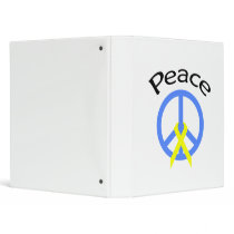 Light Blue Peace Word & Ribbon Vinyl Binder