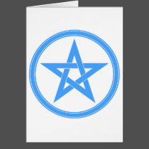 Light Blue Pentacle Pentagram cards