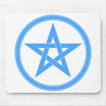 Light Blue Pentacle Pentagram Mouse Pads