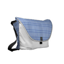 Light Blue Plaid Pattern Rickshaw Messenger Bag