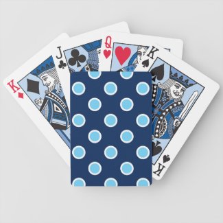 Light Blue Polka Dots on Dark Blue Playing Cards